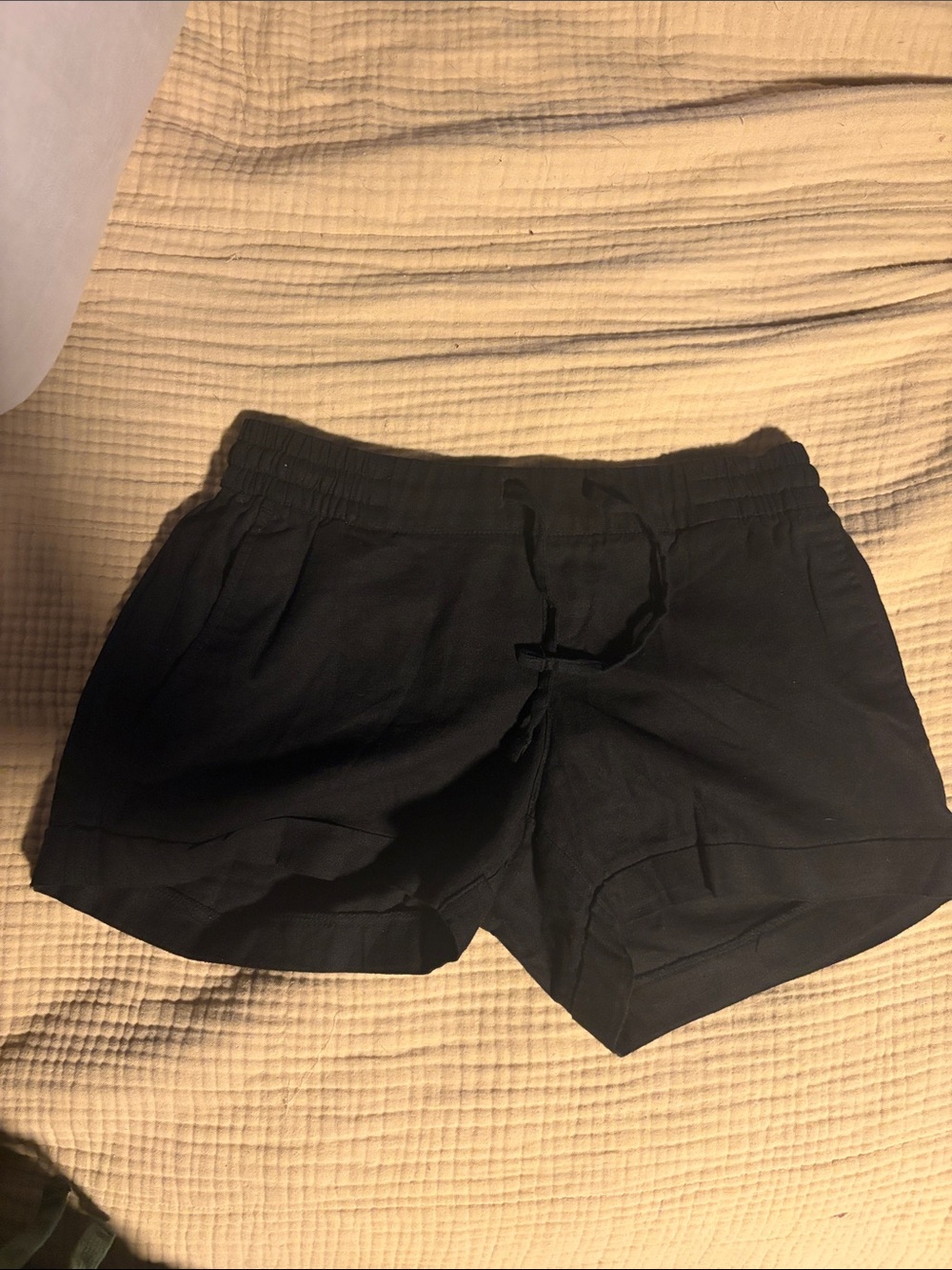 Washed linen shorts